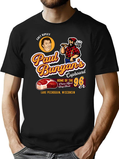 Paul Bunyan'S Cupboard Great Outdoors T-Shirt for Men & Women, T-Shirts Graphic Tee - Black