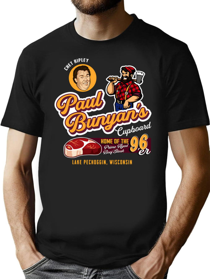 Paul Bunyan'S Cupboard Great Outdoors T-Shirt for Men & Women, T-Shirts Graphic Tee - Black