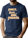 Peace Love And Granola T-Shirt for Men & Women, T-Shirts Graphic Tee - Navy