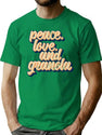 Peace Love And Granola T-Shirt for Men & Women, T-Shirts Graphic Tee - Green