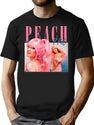 Peach Prc Retro Bootleg Design Bootleg Graphic T-Shirt - Black