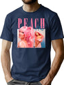 Peach Prc Retro Bootleg Design Bootleg Graphic T-Shirt - Navy