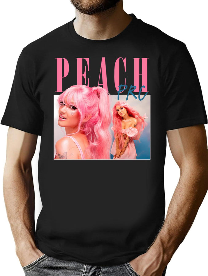 Peach Prc Retro Bootleg Bootleg Graphic T-Shirt - Black