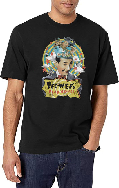 Pee Wee Play House Retro T-Shirt for Men & Women, T-Shirts Graphic Tee - Black