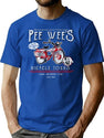 Pee Wee'S Bicycle Tours Worn Out T-Shirt for Men & Women, T-Shirts Graphic Tee - Blue