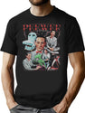 Peewee Herman Collage Bootleg Graphic T-Shirt - Black