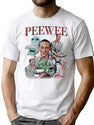 Peewee Herman Collage Bootleg Graphic T-Shirt - White