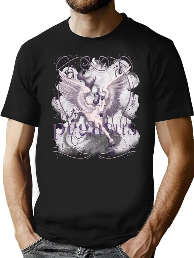 Pegasus Bootleg Shirt Print Bootleg Graphic T-Shirt - Black