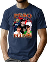 Peso Pluma Doble P Bootleg Design Bootleg Graphic T-Shirt - Navy