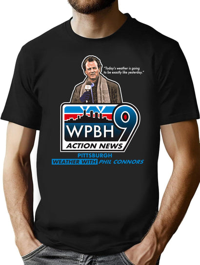 Phil Connors Weatherman T-Shirt for Men & Women, T-Shirts Graphic Tee - Black