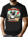 Pickleball Pug Funny Pickeball T-Shirt for Men & Women, T-Shirts Graphic Tee - Black