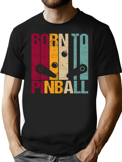 Pinball Machine Born To Vintage T-Shirt for Men & Women, T-Shirts Graphic Tee - Black