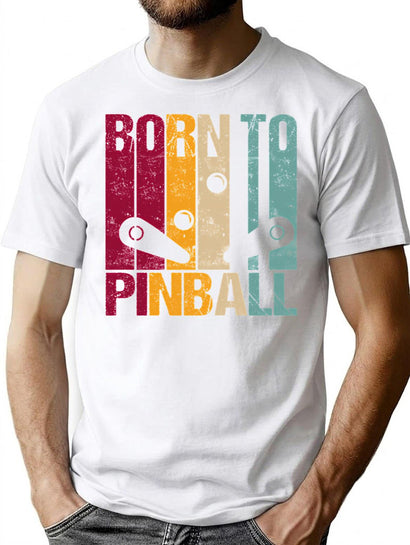 Pinball Machine Born To Vintage T-Shirt for Men & Women, T-Shirts Graphic Tee - Black