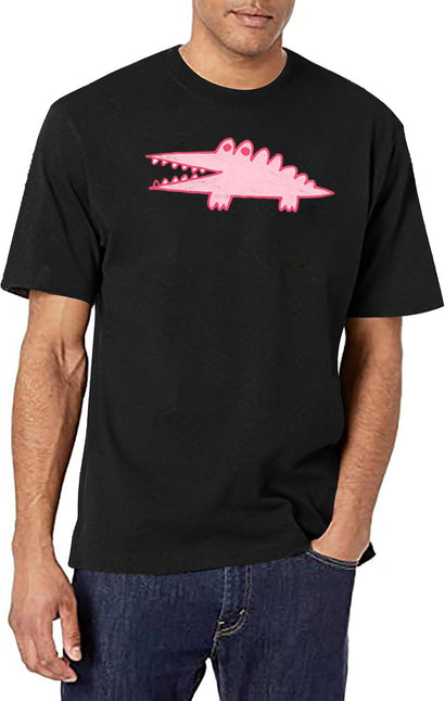 Pink Big Challenges Alligator T-Shirt for Men & Women, T-Shirts Graphic Tee - Black
