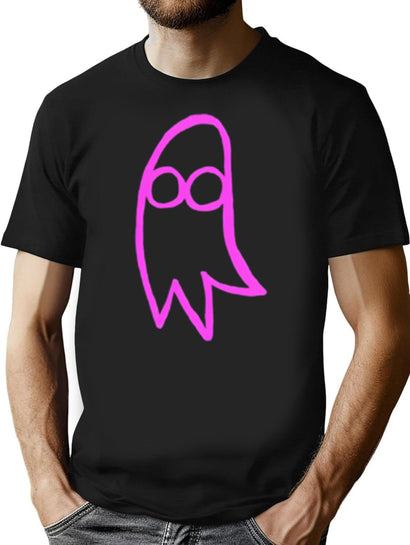 Pink Opaque Ghost I Saw The Tv Glow T-Shirt for Men & Women, T-Shirts Graphic Tee - Black
