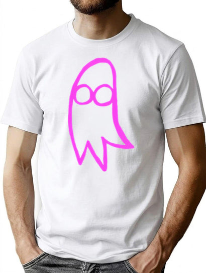 Pink Opaque Ghost I Saw The Tv Glow T-Shirt for Men & Women, T-Shirts Graphic Tee - Black