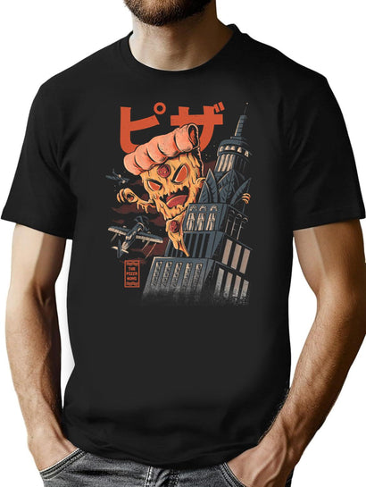 Pizza Kong T-Shirt for Men & Women, T-Shirts Graphic Tee - Black