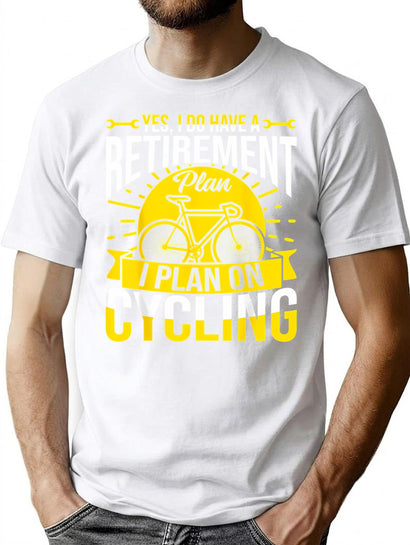 Plan Retirement Cycling T-Shirt for Men & Women, T-Shirts Graphic Tee - Black