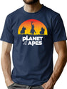 Planet Of The Apes Sunset T-Shirt for Men & Women, T-Shirts Graphic Tee - Navy