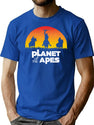 Planet Of The Apes Sunset T-Shirt for Men & Women, T-Shirts Graphic Tee - Blue
