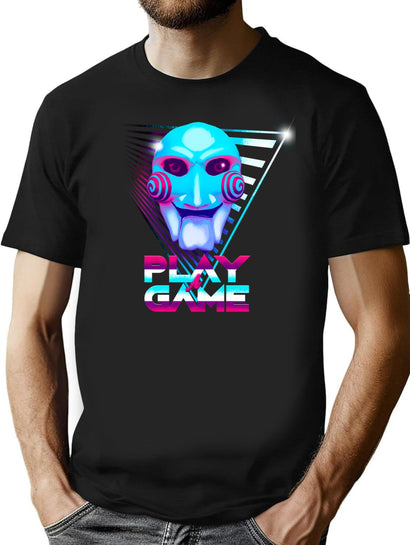 Play A Game T-Shirt for Men & Women, T-Shirts Graphic Tee - Black