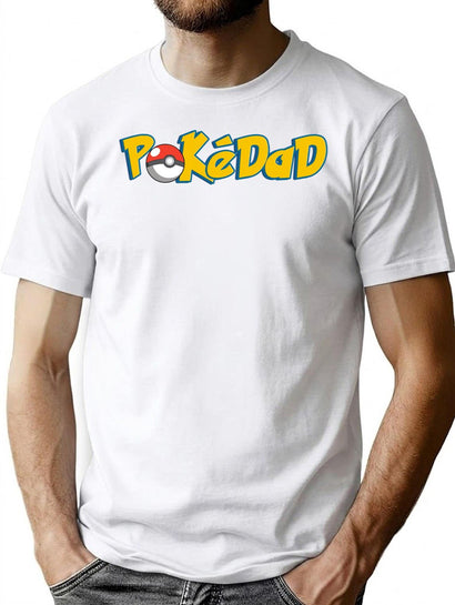 Pokedad Retro Gift for Dad T-Shirt for Men & Women, T-Shirts Graphic Tee - Black