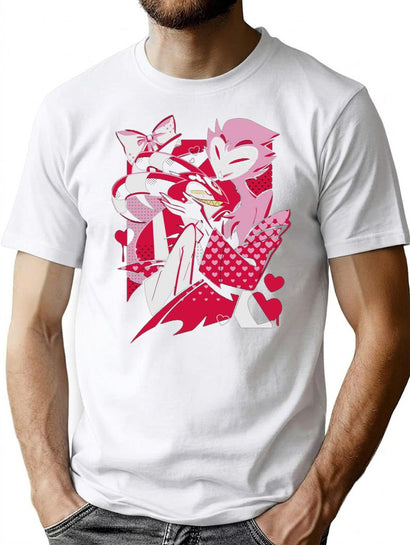 Popomu Blitzo x Stolas Helluva Boss Essential T-Shirt for Men & Women, T-Shirts Graphic Tee - Black