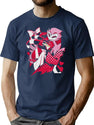 Popomu Blitzo x Stolas Helluva Boss Essential Premium Heavyweight Cotton T-Shirt - Navy