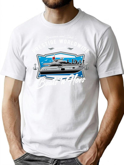 Prestige Worldwide Boats And Hoes T-Shirt for Men & Women, T-Shirts Graphic Tee - Black