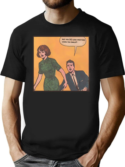 Prettier When You Smile T-Shirt for Men & Women, T-Shirts Graphic Tee - Black