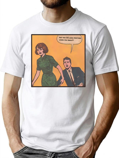 Prettier When You Smile T-Shirt for Men & Women, T-Shirts Graphic Tee - Black