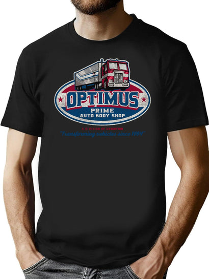 Prime Auto Body Shop Worn T-Shirt for Men & Women, T-Shirts Graphic Tee - Black