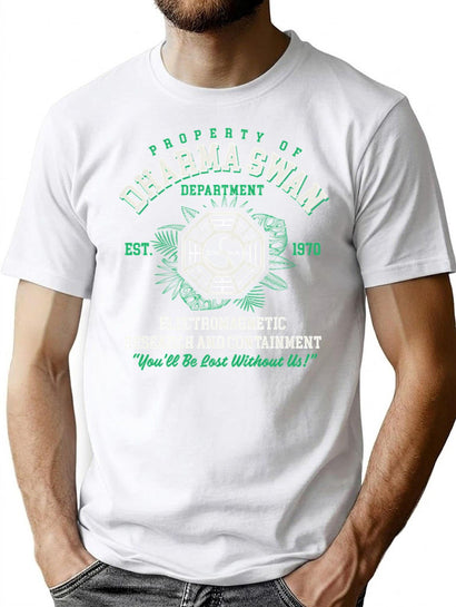 Property Of Dharma Swan Department Dks T-Shirt for Men & Women, T-Shirts Graphic Tee - Black