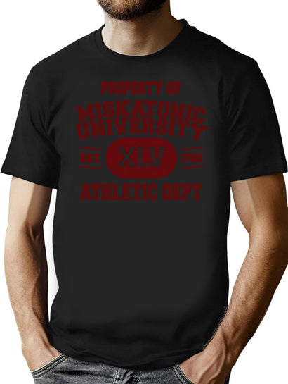Property Of Miskatonic University Athletic Dept T-Shirt for Men & Women, T-Shirts Graphic Tee - Black