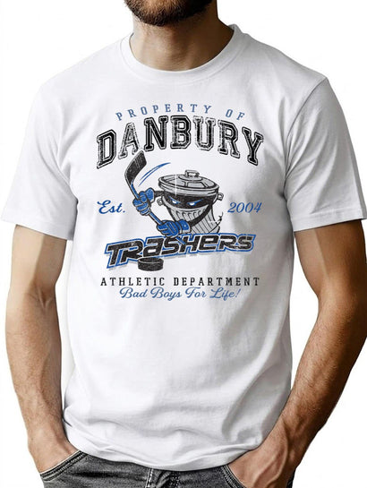 Property of Danbury Trashers Worn lts Baseball ¾ Sleeve T-Shirt T-Shirt for Men & Women, T-Shirts Graphic Tee - Black