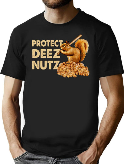 Protect Deez Nutz T-Shirt for Men & Women, T-Shirts Graphic Tee - Black