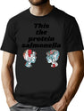 Protein Salmonella - Funny Surreal Bad Translation Bootleg Graphic T-Shirt - Black