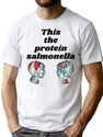 Protein Salmonella - Funny Surreal Bad Translation Bootleg Graphic T-Shirt - White