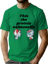 Protein Salmonella - Funny Surreal Bad Translation Bootleg Graphic T-Shirt - Green