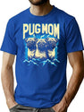 Pug Mom Bootleg Bootleg Graphic T-Shirt - Blue