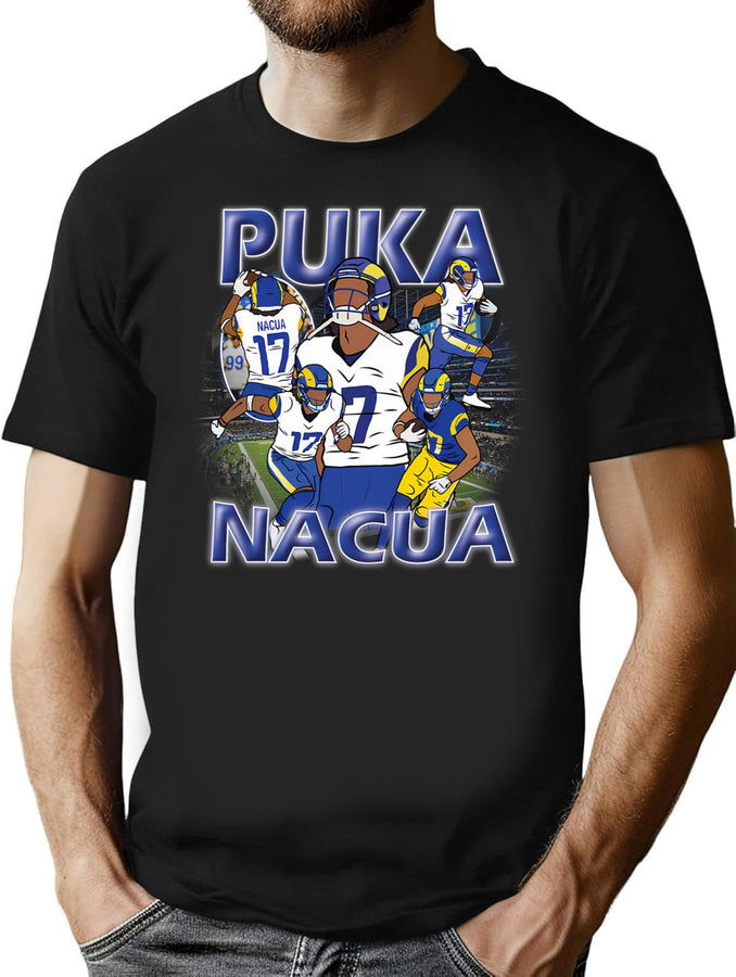 Puka Nacua Vintage Bootleg Graphic T-Shirt - Black