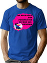 Pulsates Funny Bad Translation Glitch Art Bootleg Graphic T-Shirt - Blue