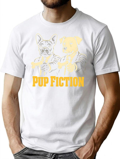 Pup Fiction T-Shirt for Men & Women, T-Shirts Graphic Tee - Black