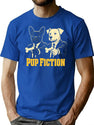 Pup Fiction T-Shirt for Men & Women, T-Shirts Graphic Tee - Blue