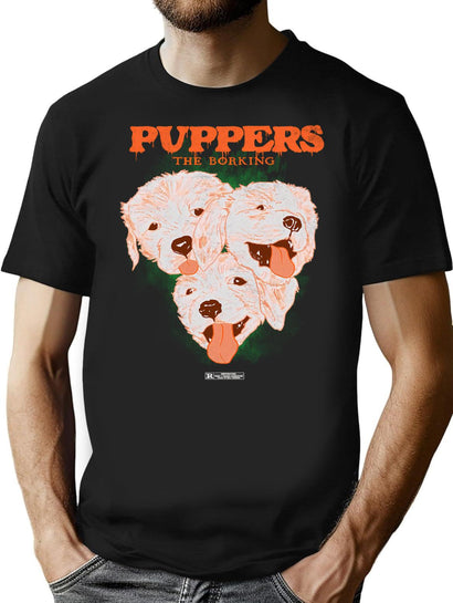 Puppers T-Shirt for Men & Women, T-Shirts Graphic Tee - Black