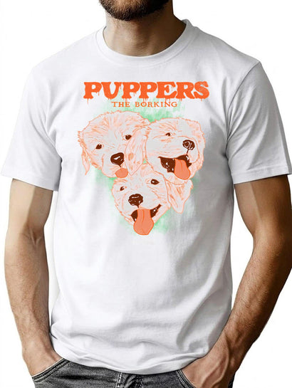 Puppers T-Shirt for Men & Women, T-Shirts Graphic Tee - Black