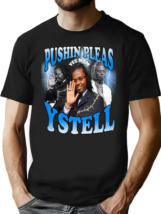 Pushin Pleas Gunna Bootleg Graphic T-Shirt - Black
