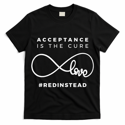 Red Instead Acceptance Of Autism T-Shirt