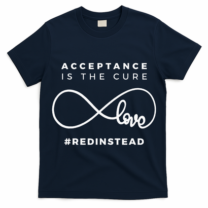 Red Instead Acceptance Of Autism T-Shirt