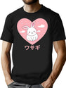 Rabbit 90S Japanese Kawaii Funny Japanese Aesthetics Kawaii T-Shirt for Men & Women, T-Shirts Graphic Tee - Black